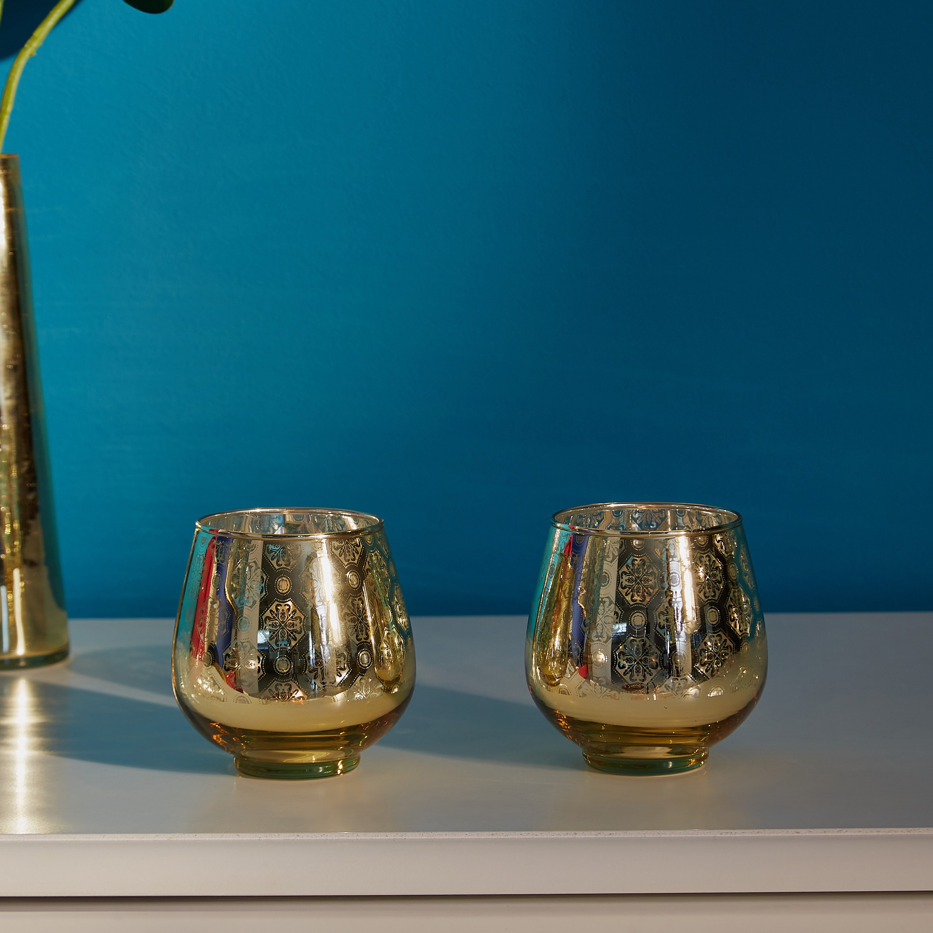 حامل شموع فوتيف دمشق زجاجي بيضاوي من آشر - طقم من قطعتين-hbxlivingroom-decorandaccessories-candleholders-image-2