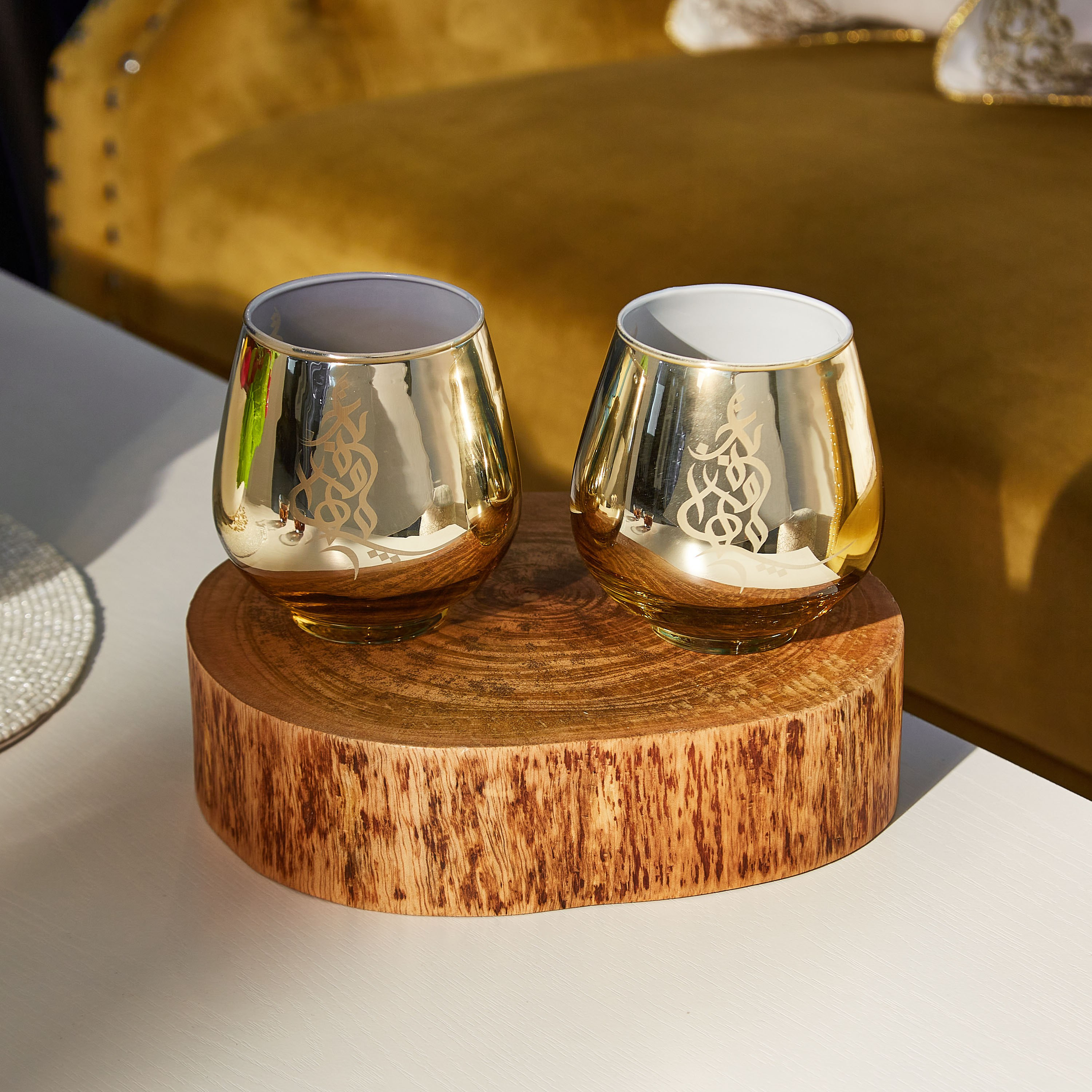 طقم حامل شموع بيضاوي قطعتين كاليجرافي من آشر-hbxlivingroom-decorandaccessories-candleholders-image-1