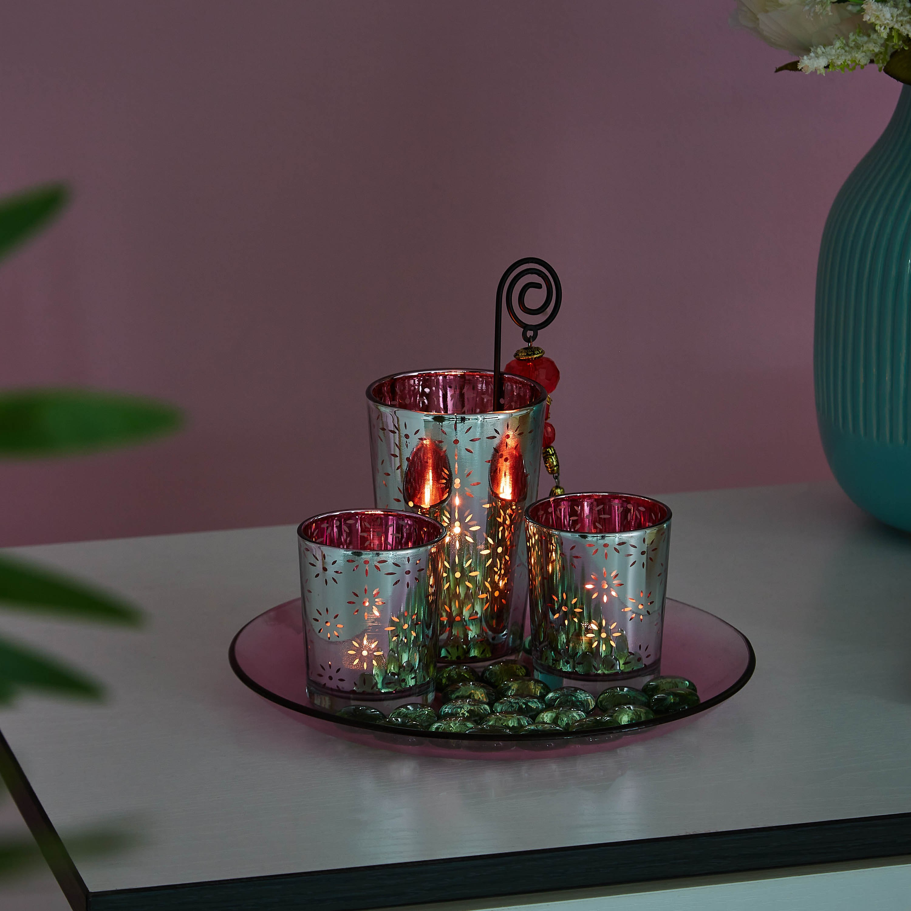 حامل شموع فوتيف 4 قطع مع صينية من آشر-hbxlivingroom-decorandaccessories-candleholders-image-2