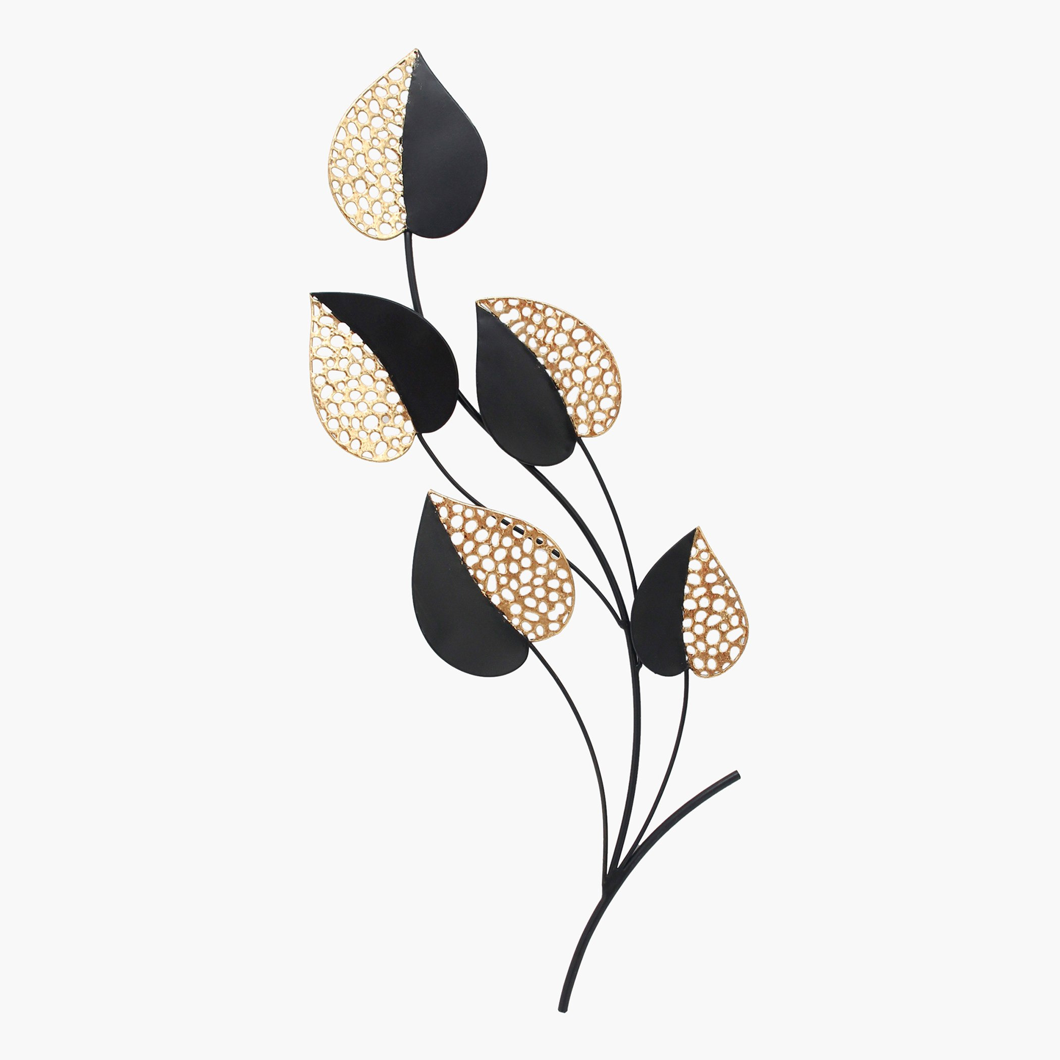 زينة حائط فرع ورق شجر معدني من ميراج - 30.5x3.5x80 سم-hbxlivingroom-walldecor-wallart-image-2