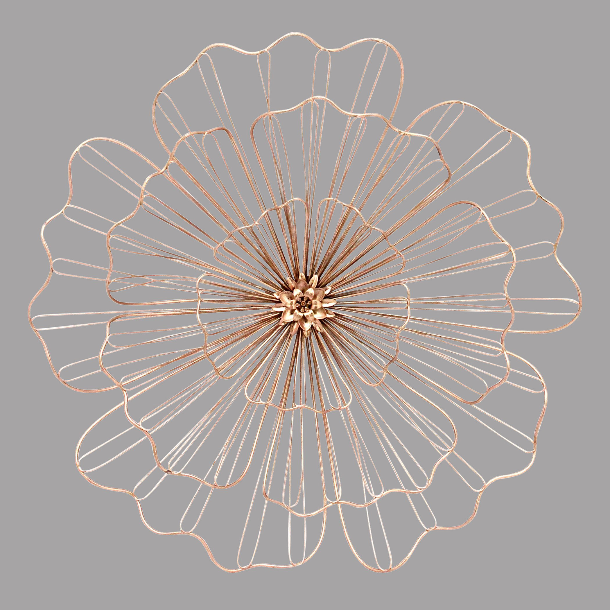 Mirage Metal Small Netted Flower Wall Art - 49.5x4 cm-hbxlivingroom-walldecor-wallart-image-1