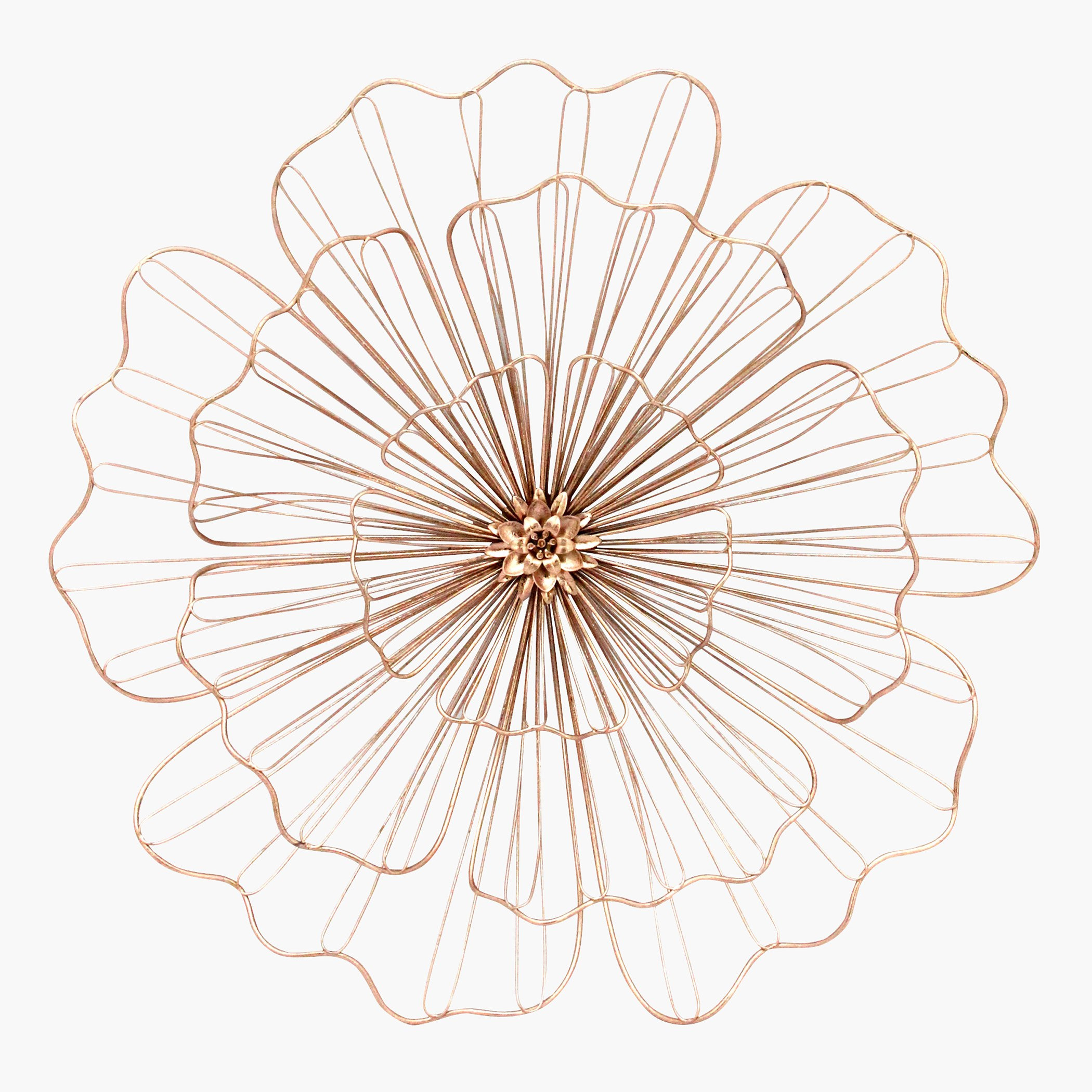 Mirage Metal Small Netted Flower Wall Art - 49.5x4 cm-hbxlivingroom-walldecor-wallart-image-2