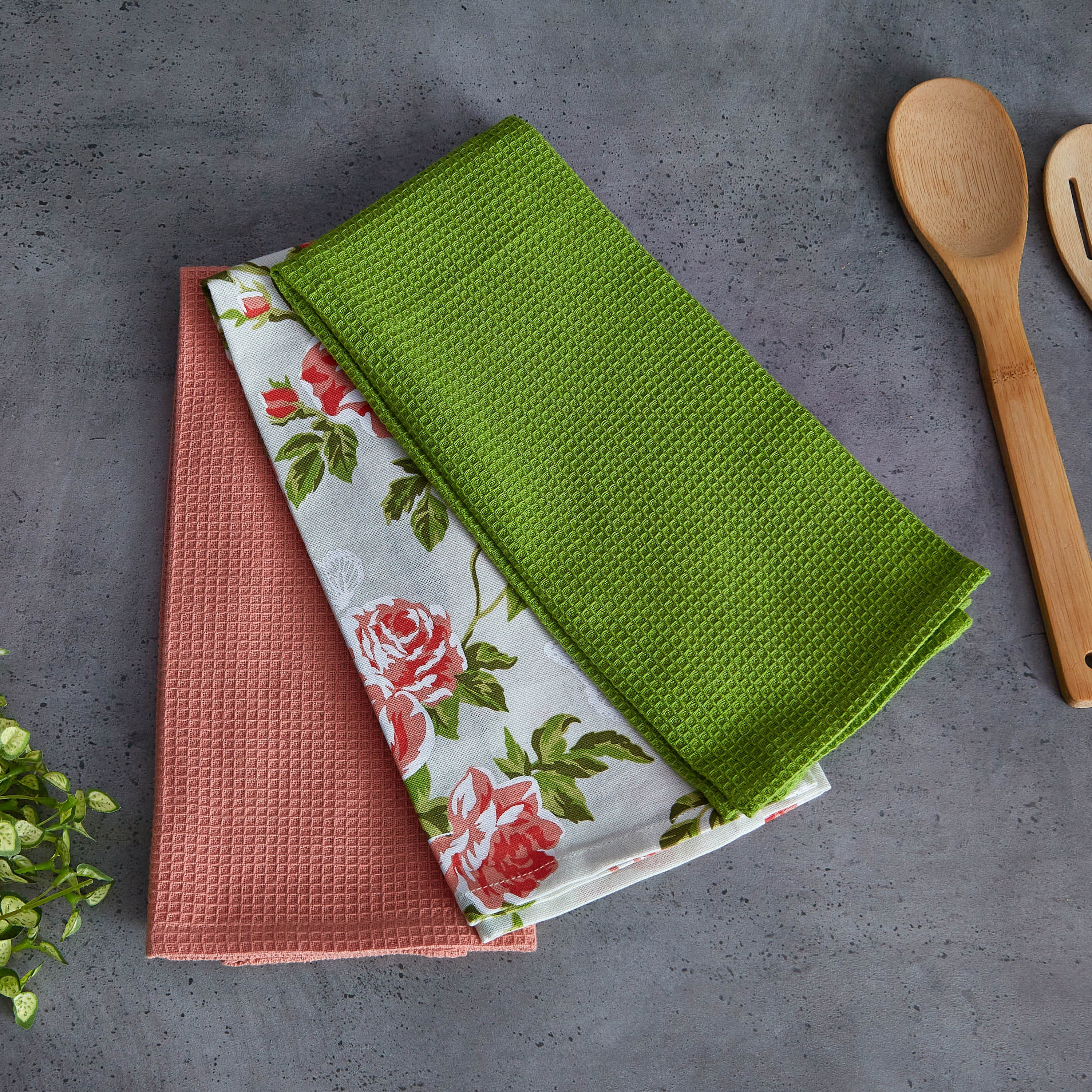 طقم مناشف مطبخ 3 قطع من فلورا - 40x60 سم-hbxhomeware-kitchenware-kitchenlinens-image-1