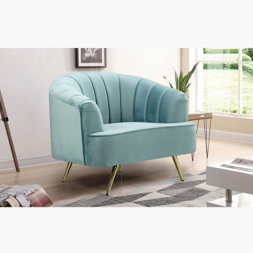 Melrose 1-Seater Velvet Sofa-Armchairs-image-0