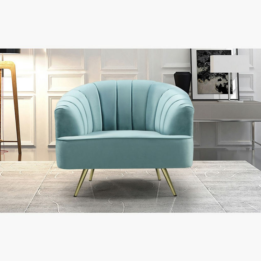 Melrose 1-Seater Velvet Sofa-Armchairs-image-1