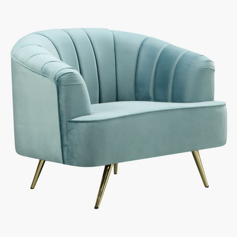 Melrose 1-Seater Velvet Sofa-Armchairs-image-3
