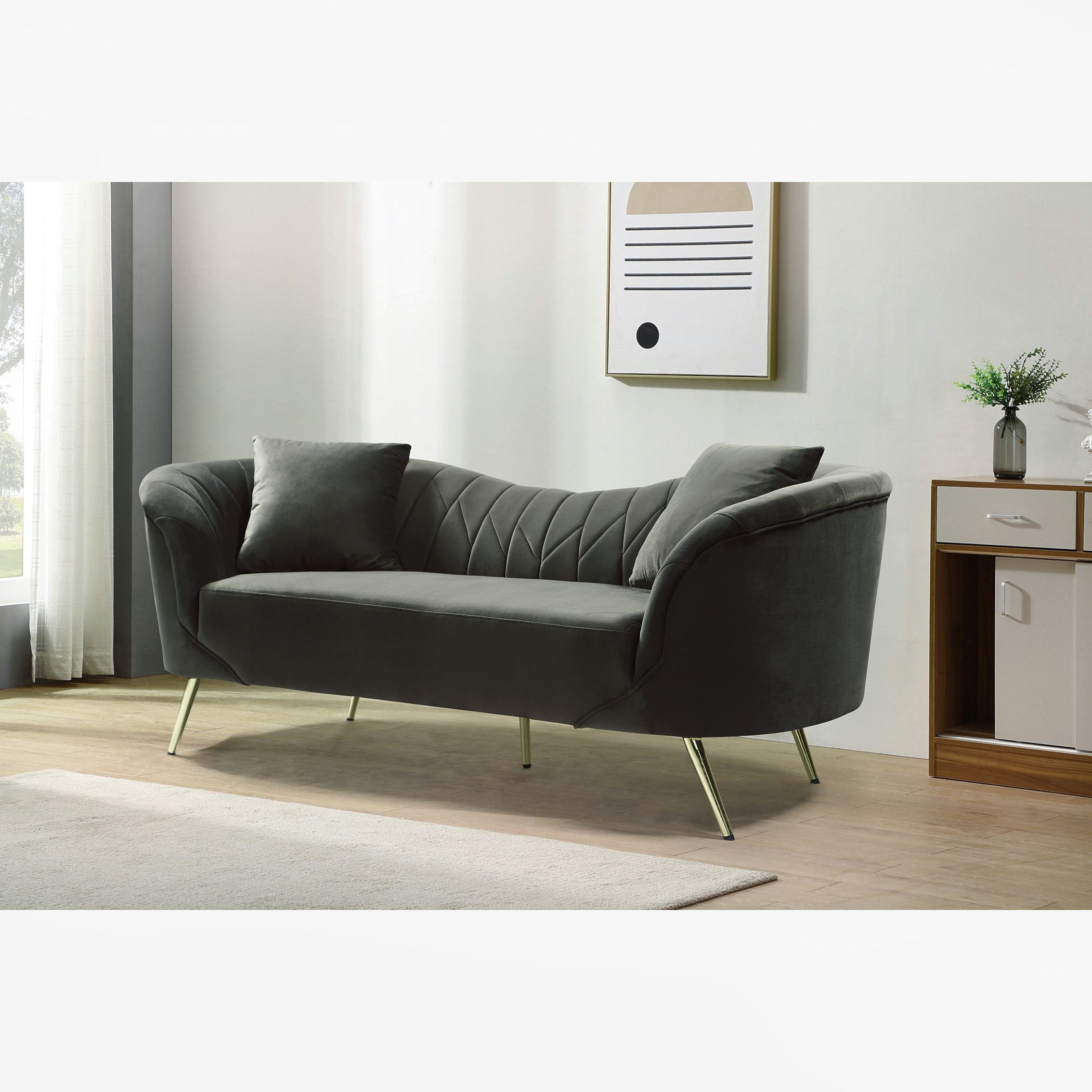 كنبة مخمليّة 3 مقاعد مع وسادتين من فلورا-hbxlivingroom-sofasandarmchairs-sofas-image-1