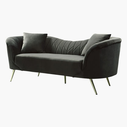 Flora 3-Seater Velvet Sofa with 2 Cushions