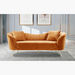 Flora 3-Seater Velvet Sofa with 2 Cushions-Sofas-thumbnailMobile-0