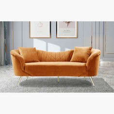 Flora 3-Seater Velvet Sofa with 2 Cushions