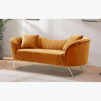 Flora 3-Seater Velvet Sofa with 2 Cushions-Sofas-image-1