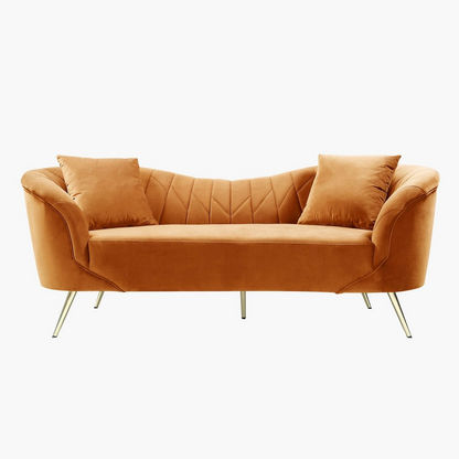 Flora 3-Seater Velvet Sofa with 2 Cushions-Sofas-image-3