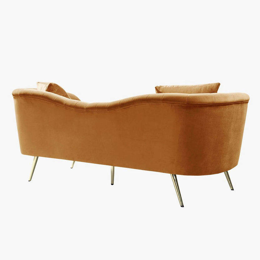 Flora 3-Seater Velvet Sofa with 2 Cushions-Sofas-image-5