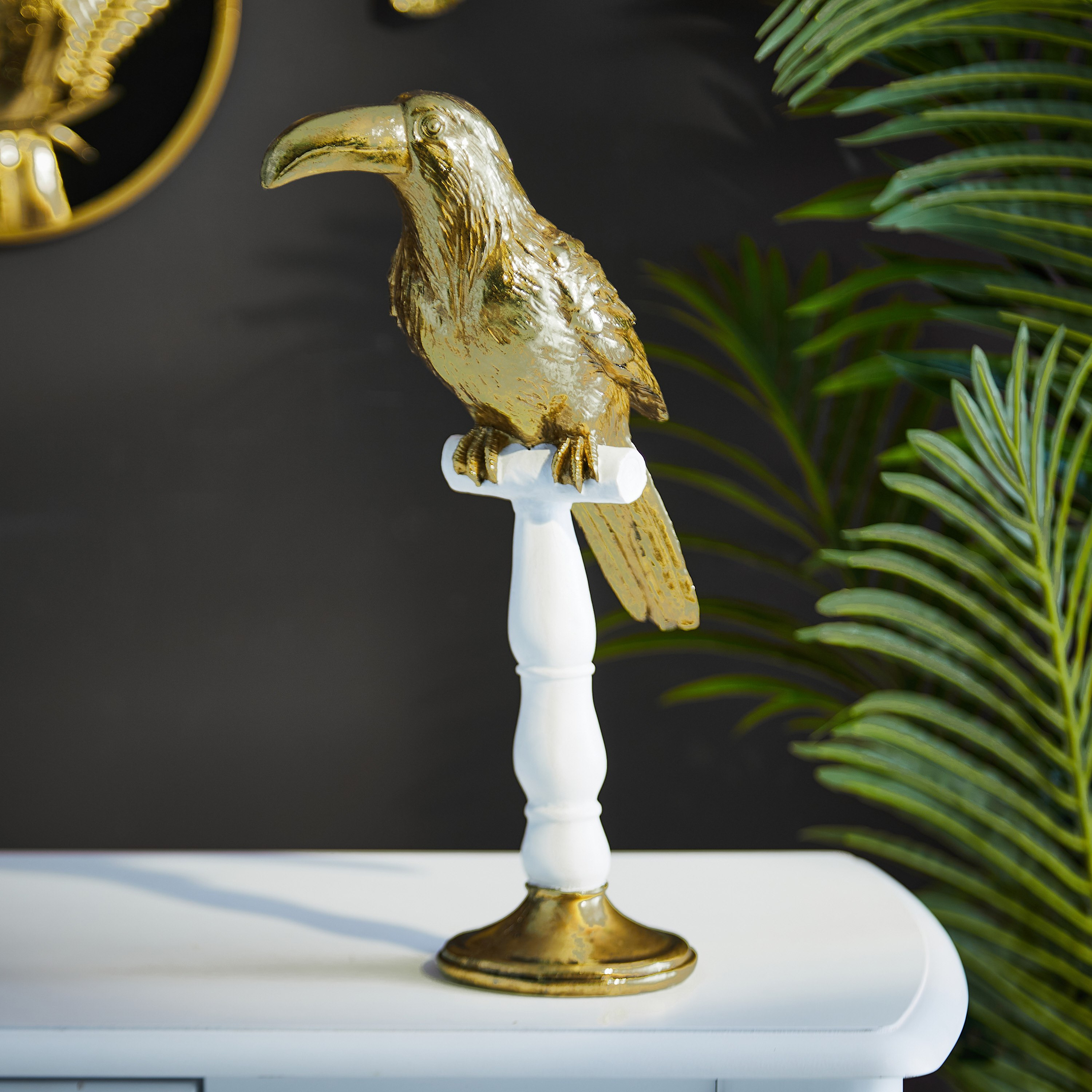 تمثال توكان بولي ريزين مع حامل من لاتين-hbxhomeware-homedecor-figurinesandornaments-image-1