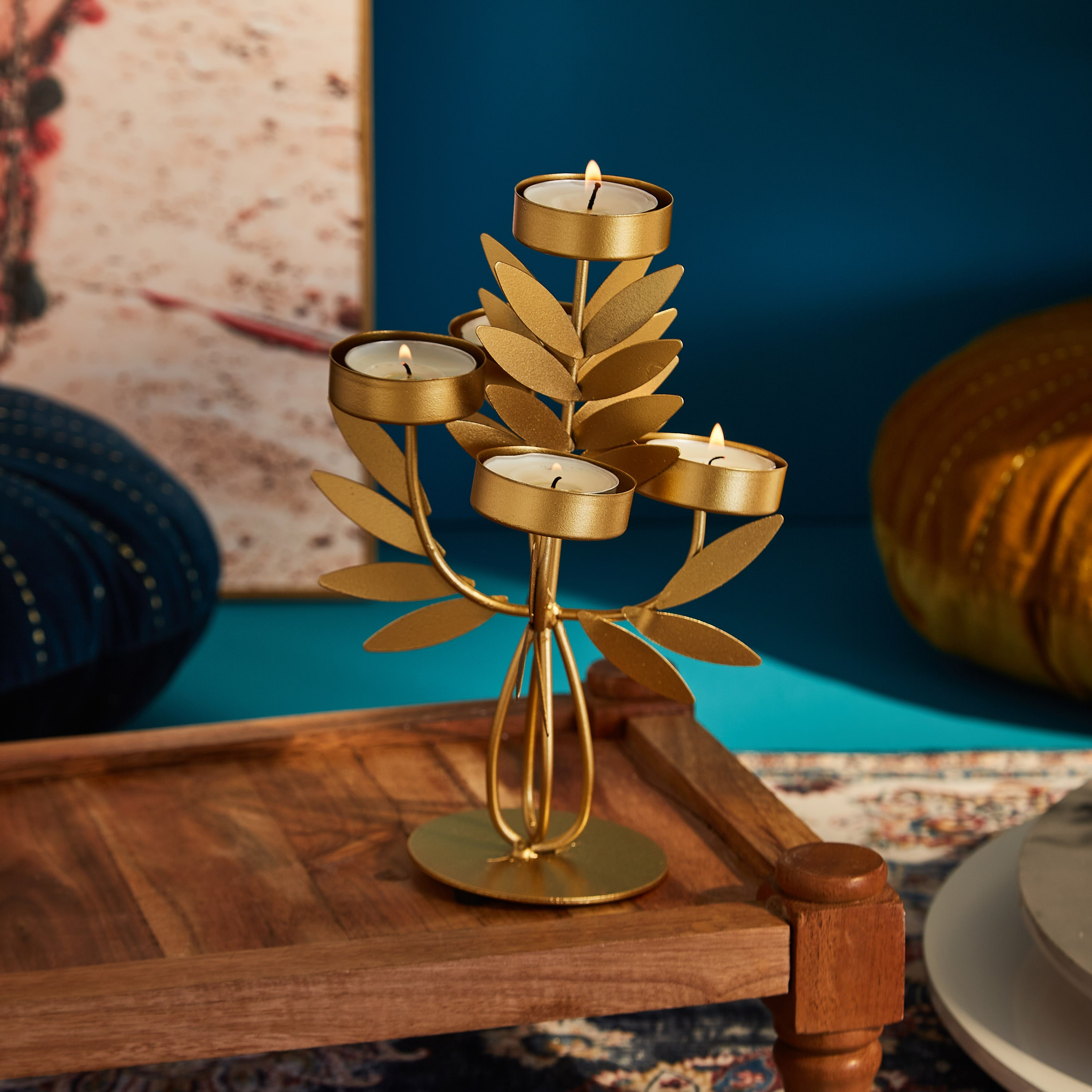 حامل شموع معدني ورق شجر من لاتين-hbxlivingroom-decorandaccessories-candleholders-image-2