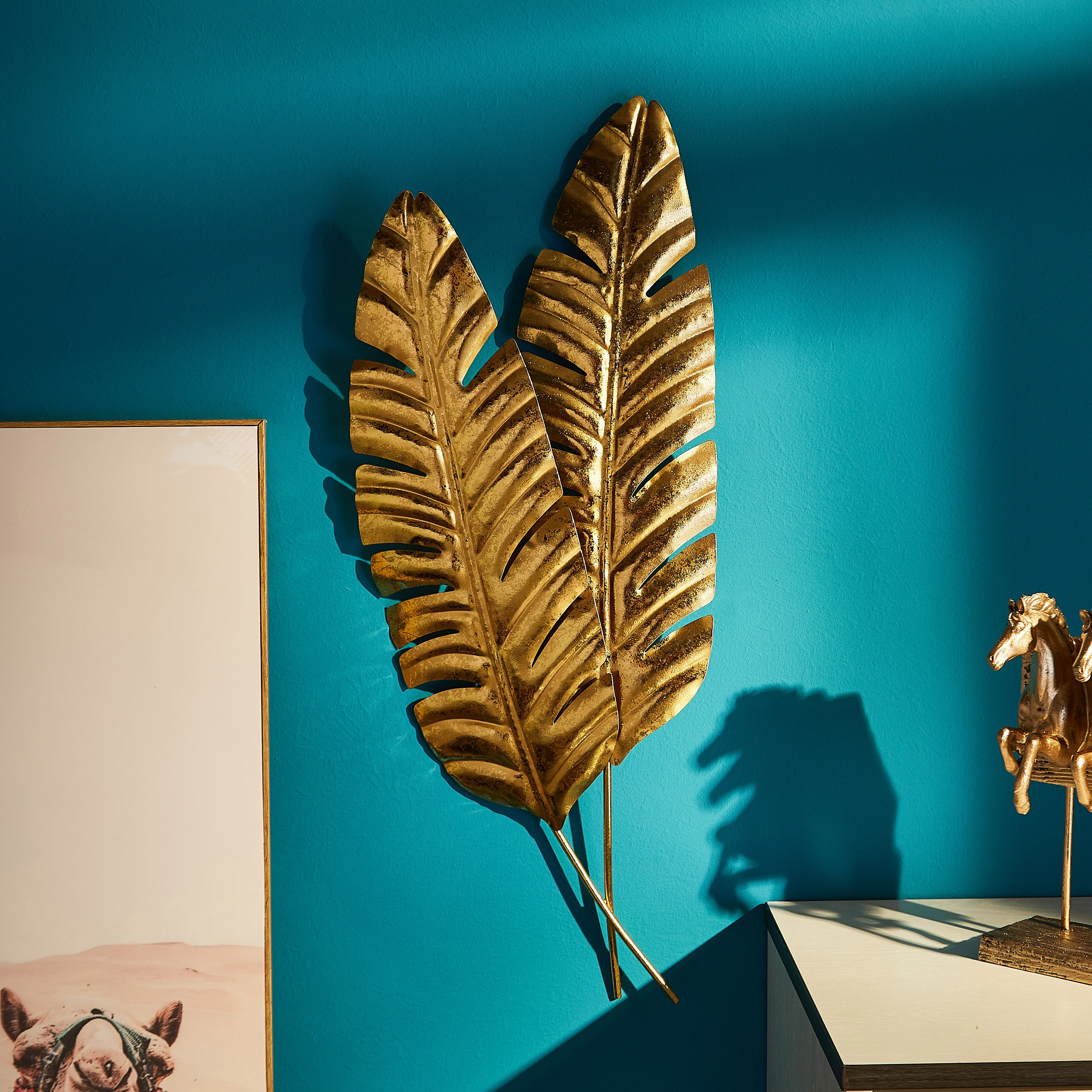 زينة حائط معدنية ورق سرخس من لاتين-hbxdiningroom-walldecor-wallart-image-1