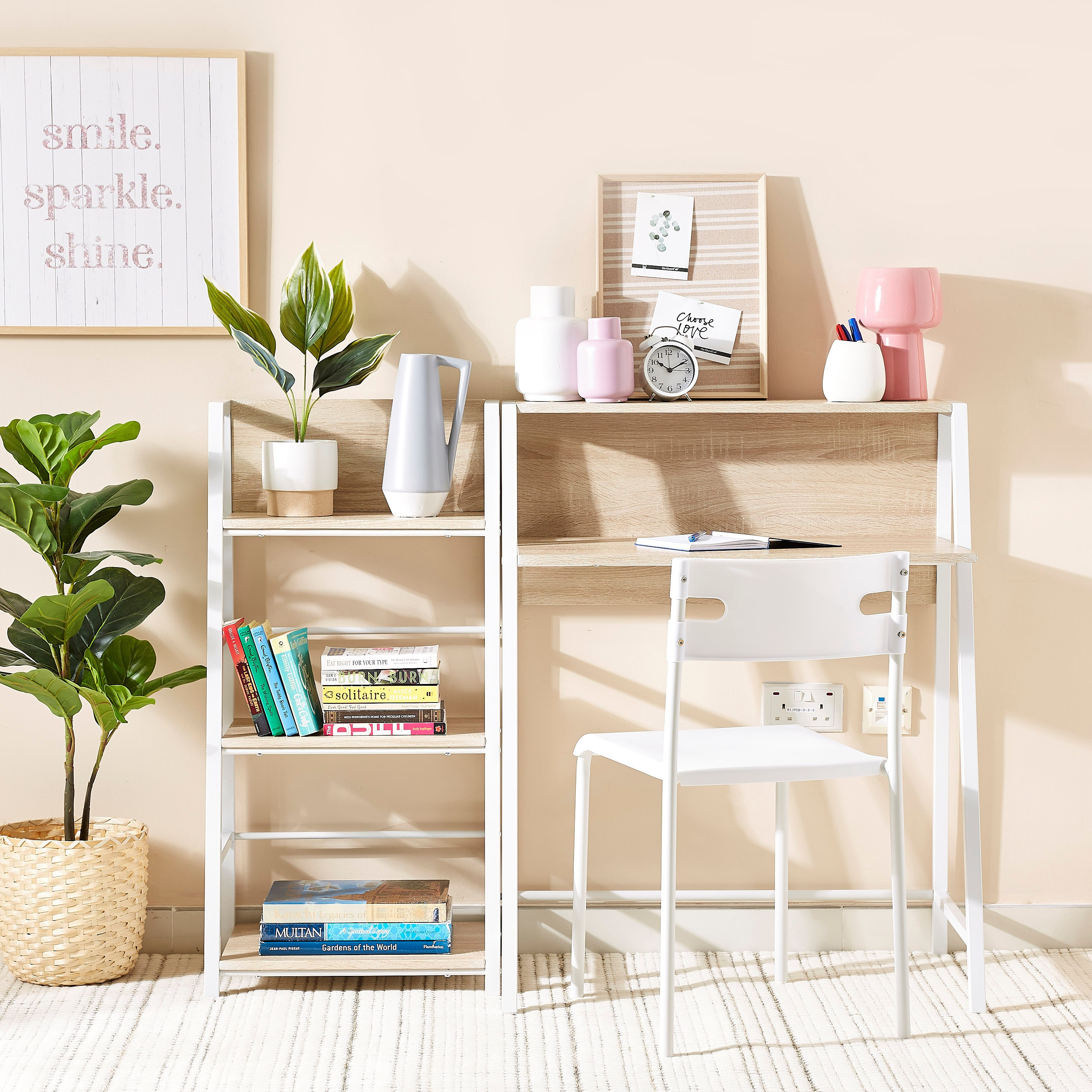 خزانة كتب للدراسة مع مكتب دراسة وكرسي من زيوس - طقم من 3 قطع-hbxfurniture-office-desks-image-1