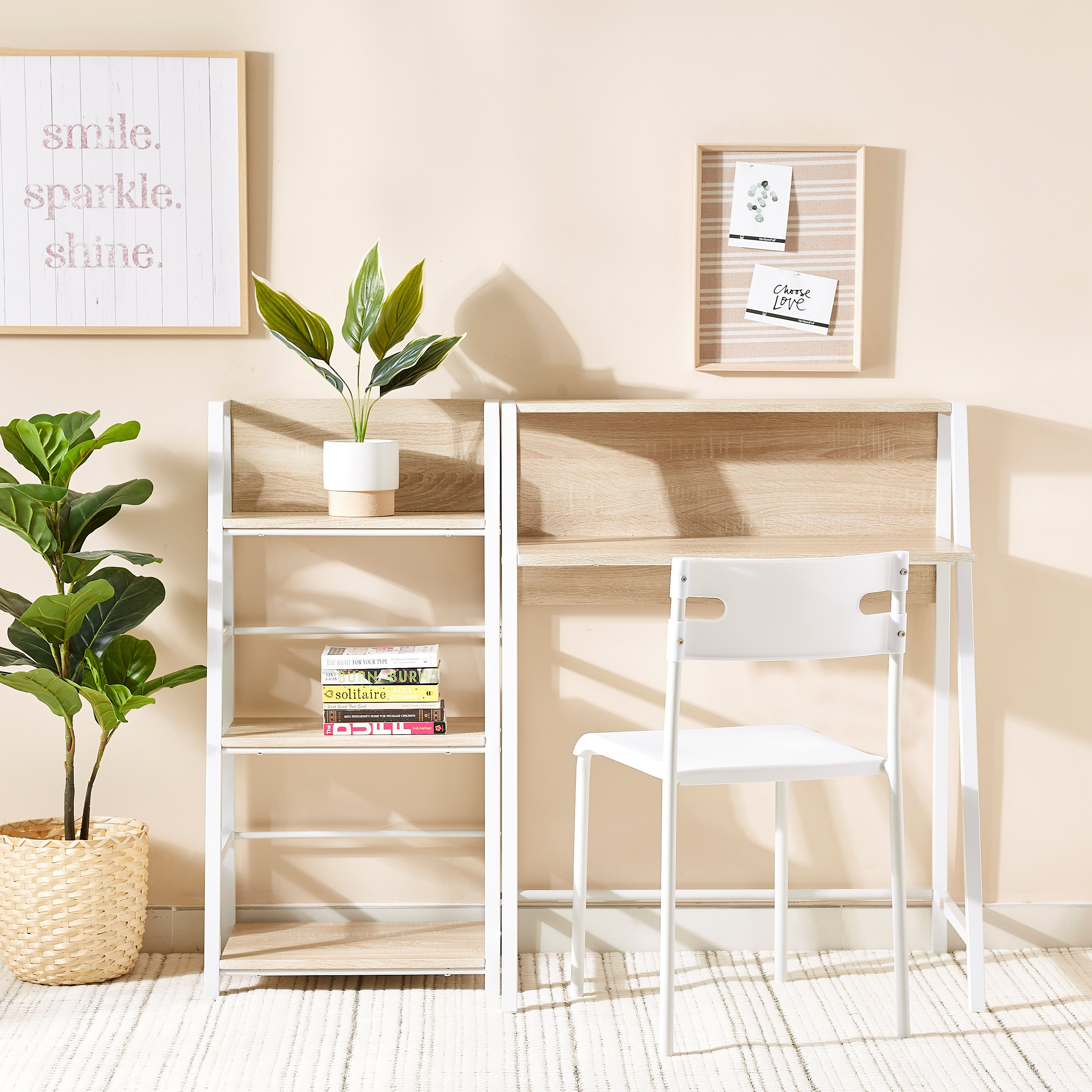 خزانة كتب للدراسة مع مكتب دراسة وكرسي من زيوس - طقم من 3 قطع-hbxfurniture-office-desks-image-2