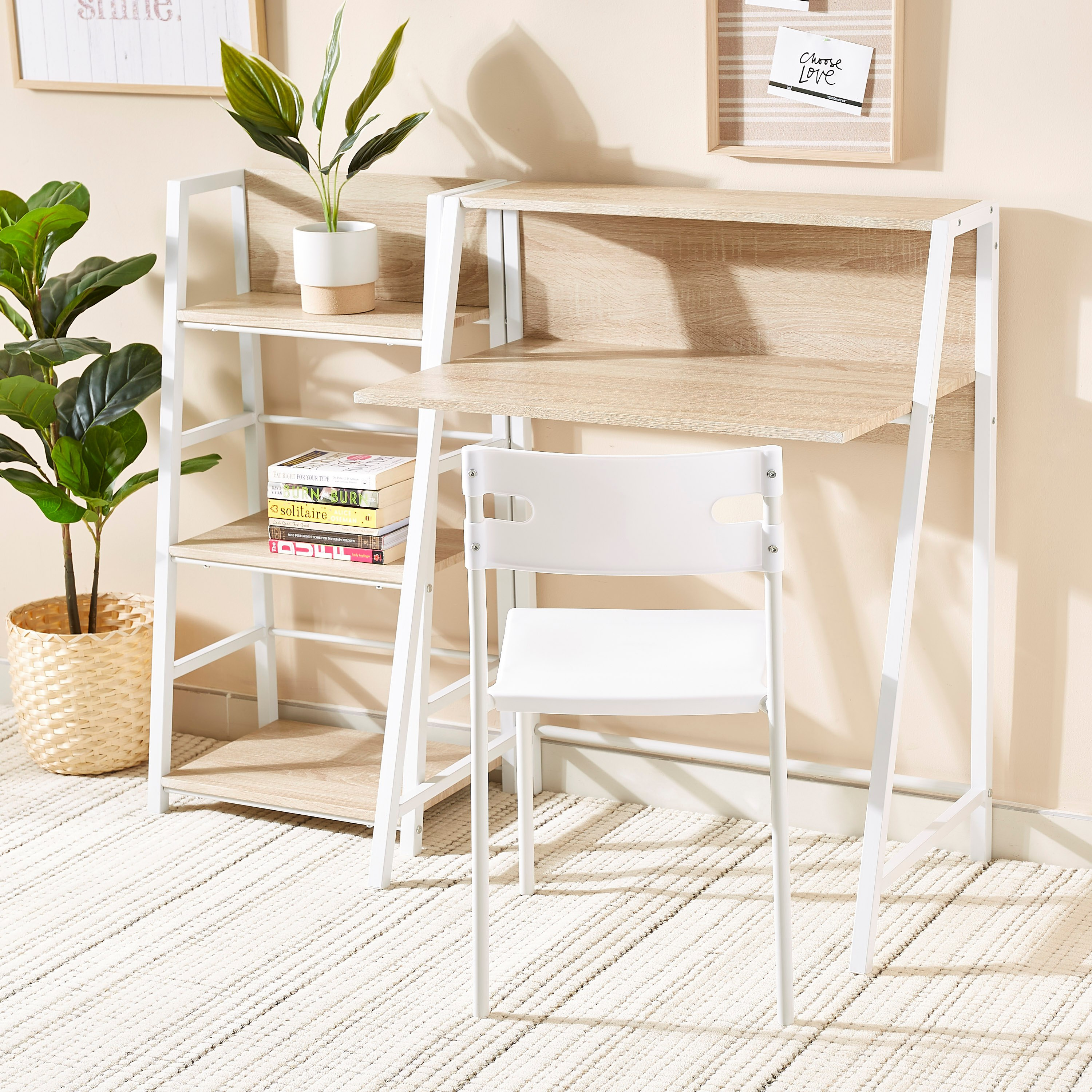 خزانة كتب للدراسة مع مكتب دراسة وكرسي من زيوس - طقم من 3 قطع-hbxfurniture-office-desks-image-3