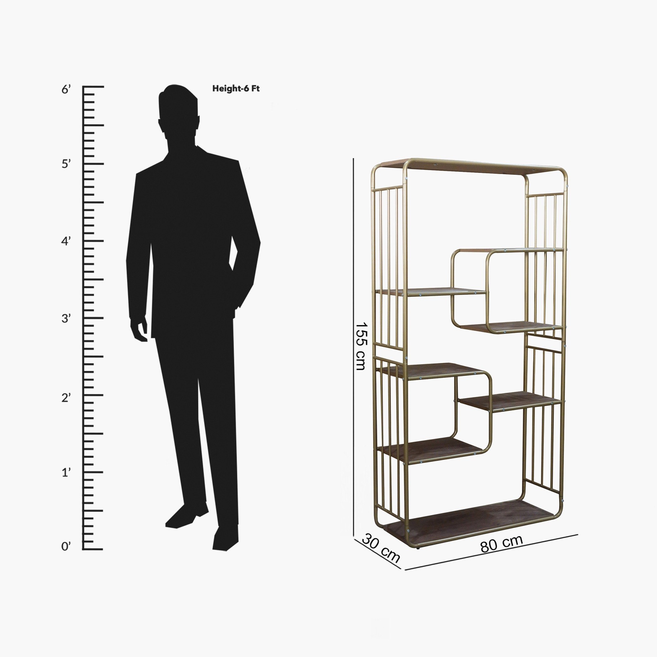 خزانة كتب 7 أرفف من سيلفانا-hbxfurniture-office-bookcases-image-5