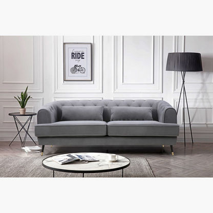 Alison 3-Seater Velvet Sofa with 2 Cushions