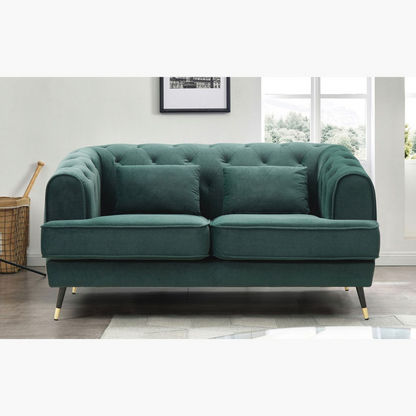 Alison 2-Seater Velvet Sofa with 2 Cushions