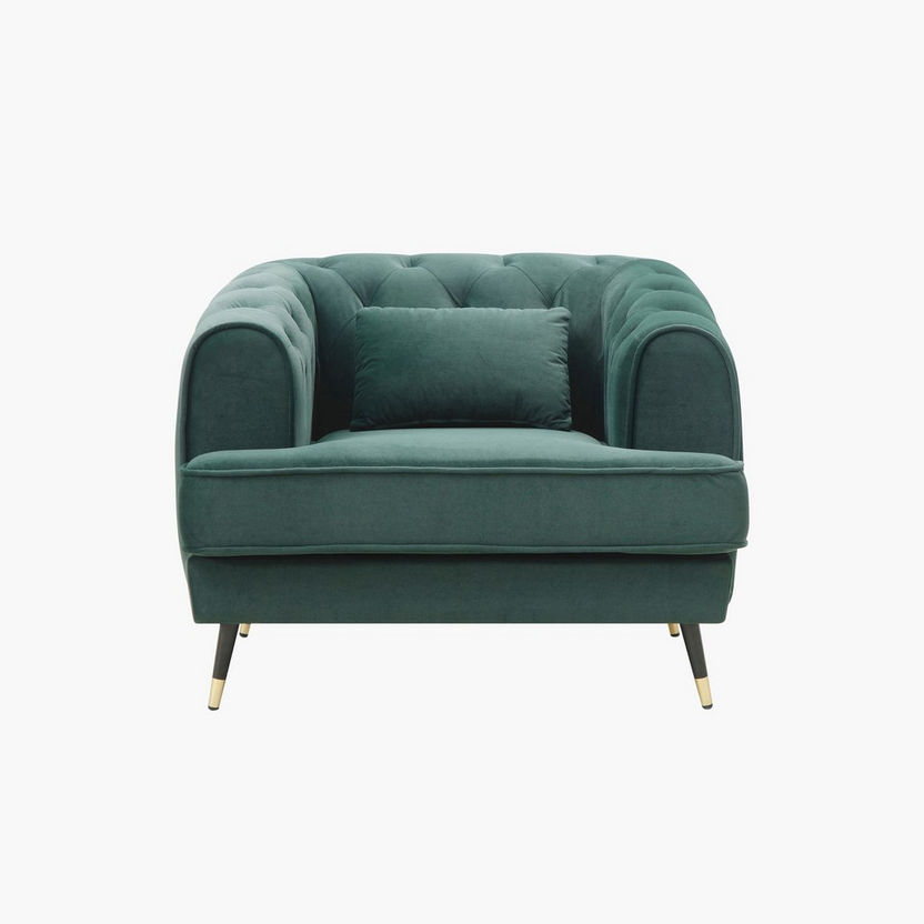 Alison 1-Seater Velvet Sofa with Cushion-Sofas-image-1