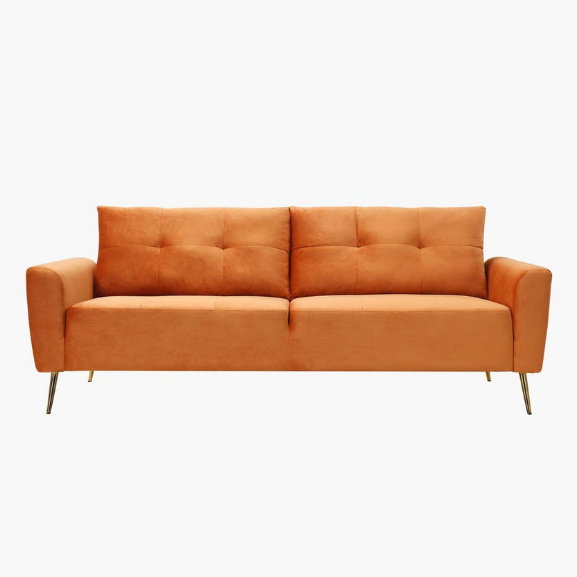 Turin 3-Seater Velvet Sofa-Sofas-image-1