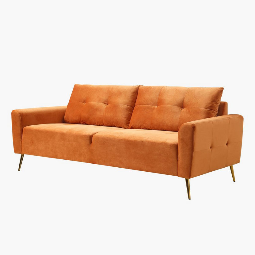 Turin 3-Seater Velvet Sofa-Sofas-image-2