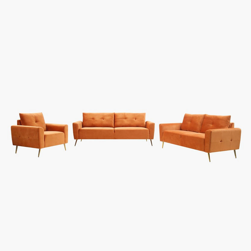 Turin 3-Seater Velvet Sofa-Sofas-image-6