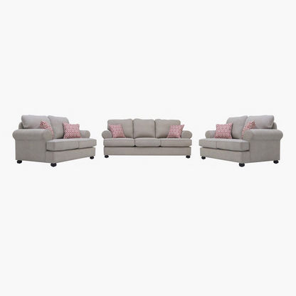 Donatella 3+2+2 Seater Fabric Sofa Set with 6 Cushions