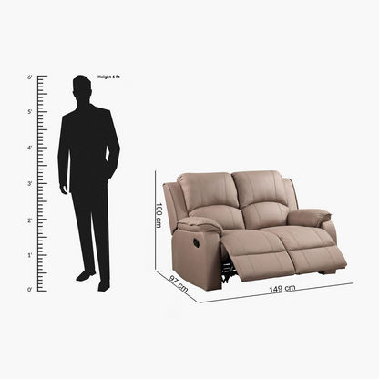 Harvard 2-Seater Leather-Look Fabric Recliner Sofa
