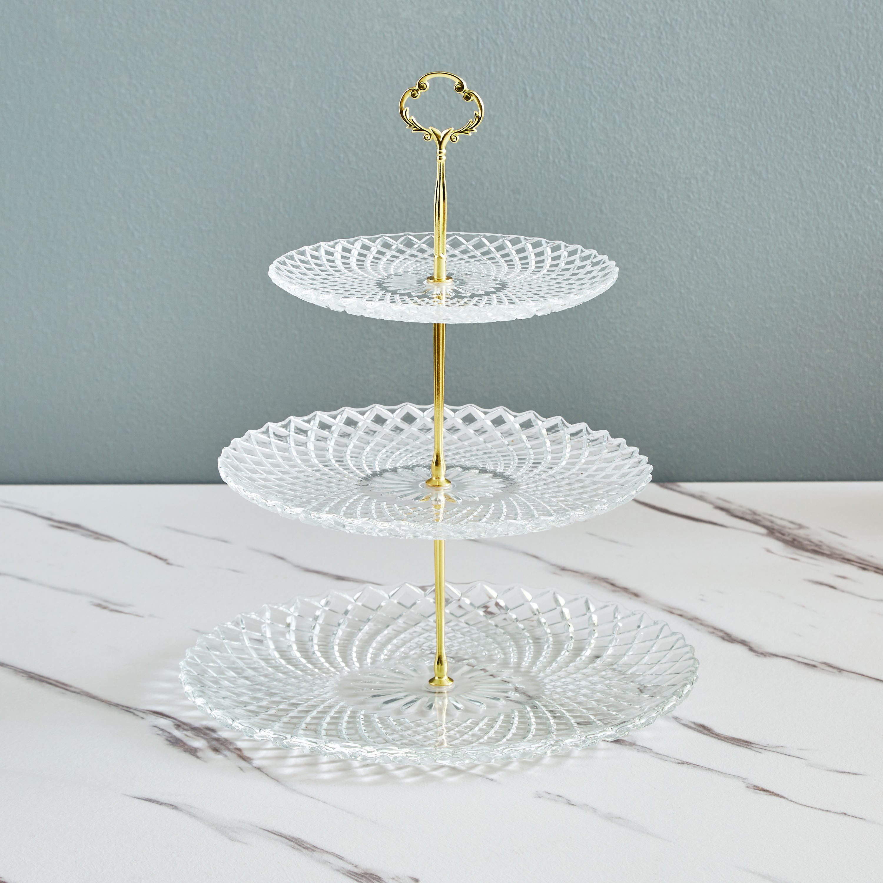 صينية تقديم زجاجية 3 طوابق من فيستيف - 20x30 سم-hbxdecorandfurnishings-tabletop-serveware-image-1