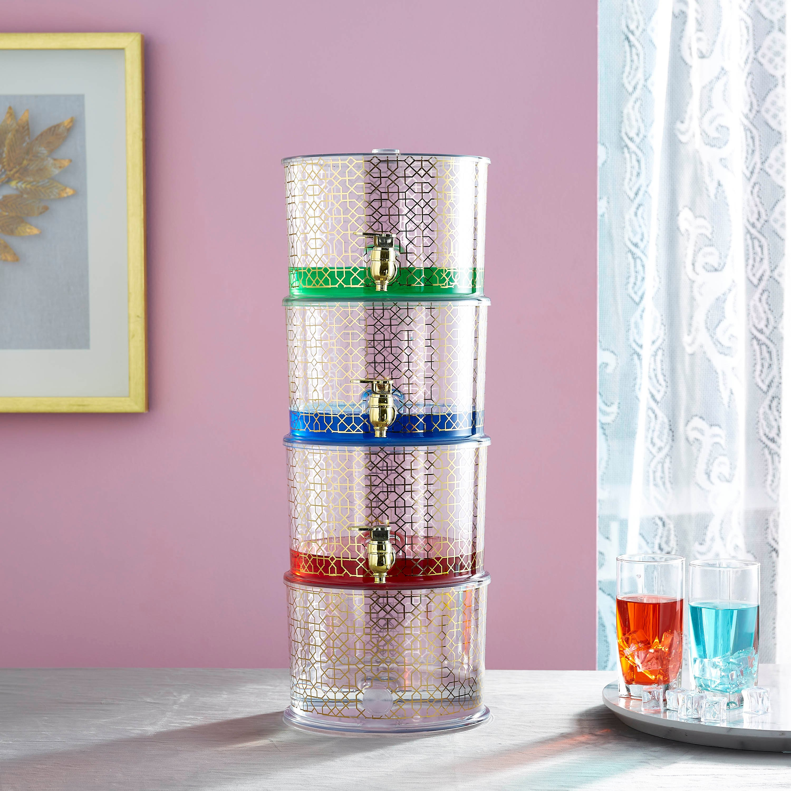 طقم موزع عصير 3 طوابق من مشربية - 15 لتر-hbxhomeware-hbxkitchen-image-1