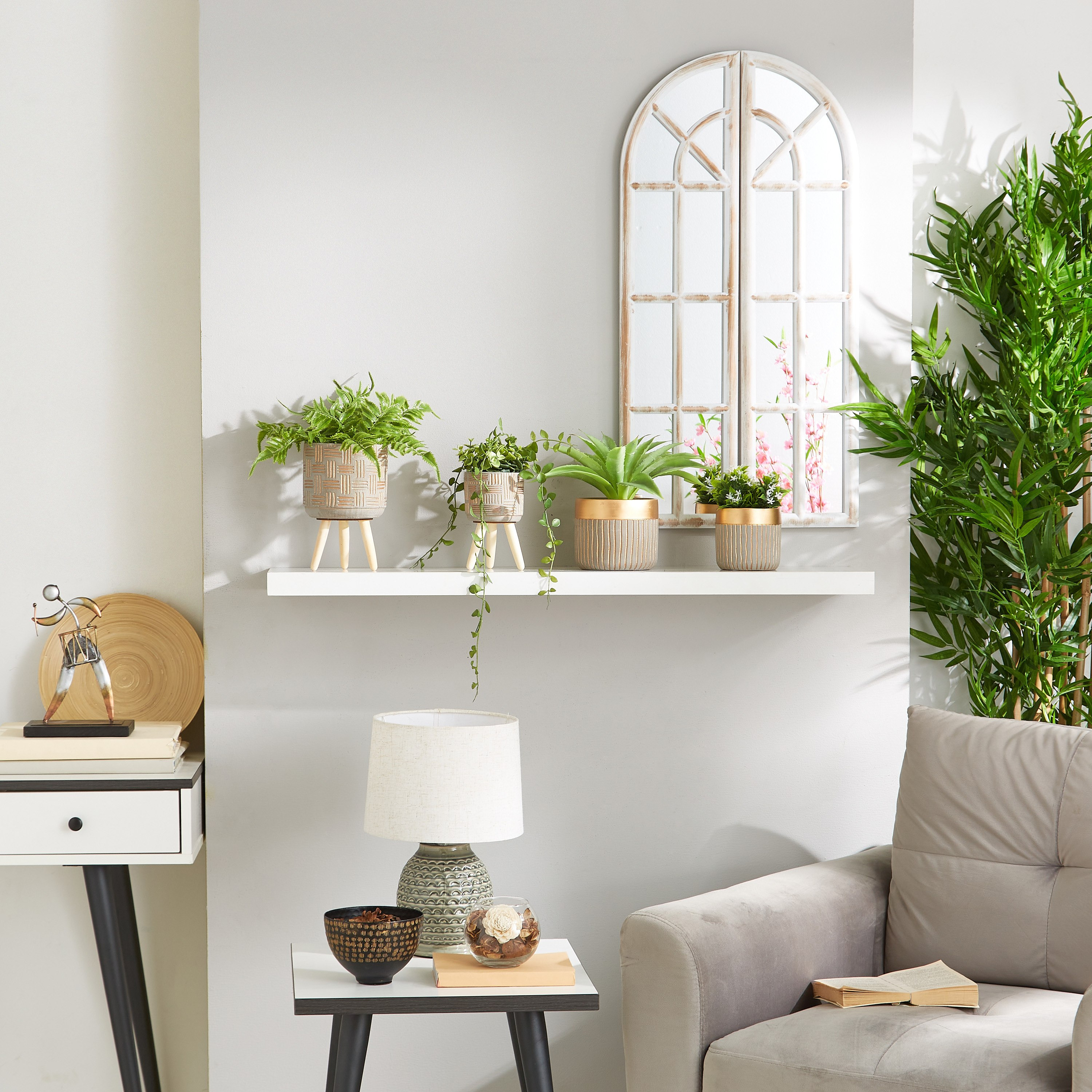 إصيص حديقة إسمنت بقوائم خشبيّة من سيجو-hbxdecorandfurnishings-homeaccessories-artificialflowersandplants-image-4