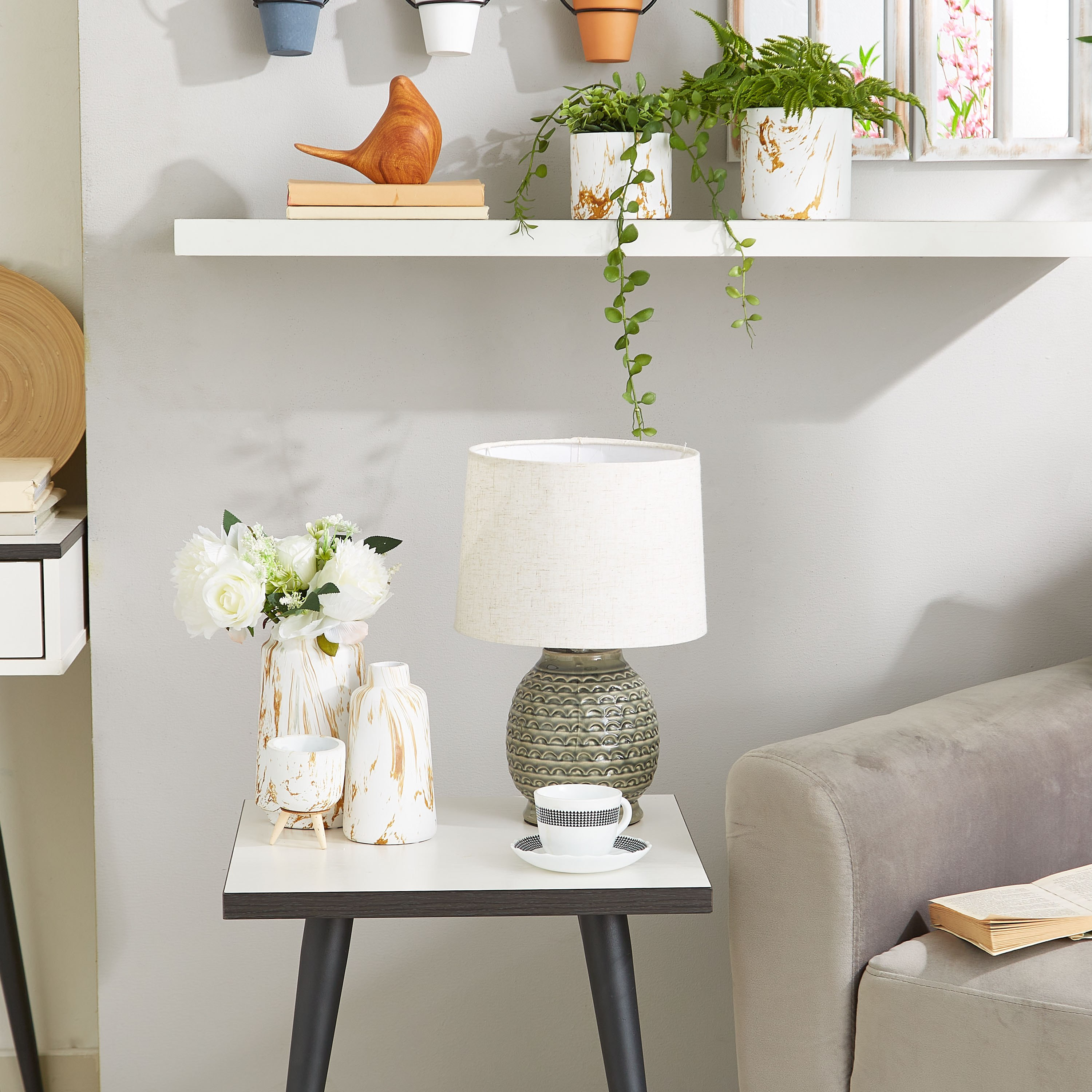 Elite Cement Garden Pot with Wooden Legs-hbxdecorandfurnishings-homeaccessories-artificialflowersandplants-image-3