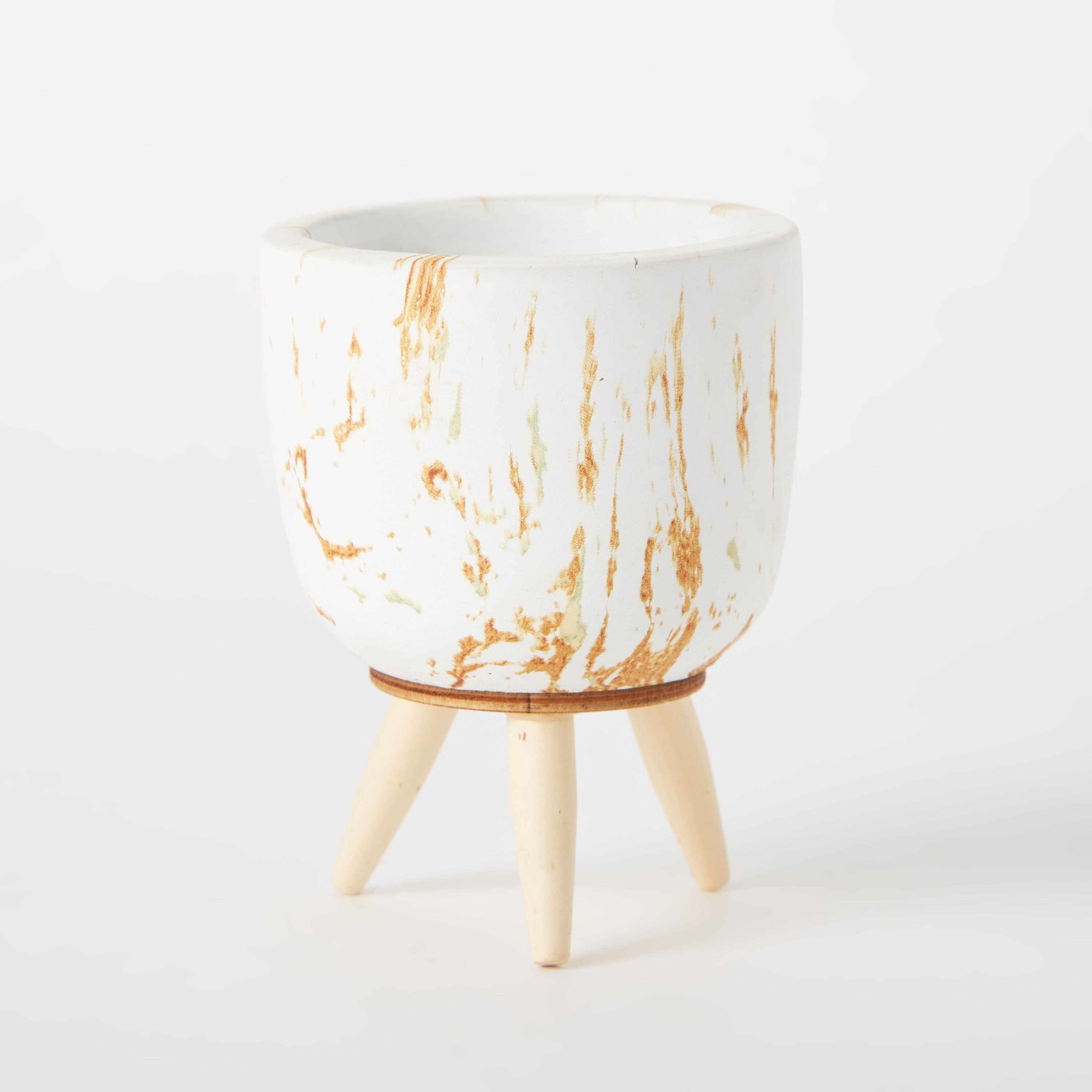 Elite Cement Garden Pot with Wooden Legs-hbxdecorandfurnishings-homeaccessories-artificialflowersandplants-image-4