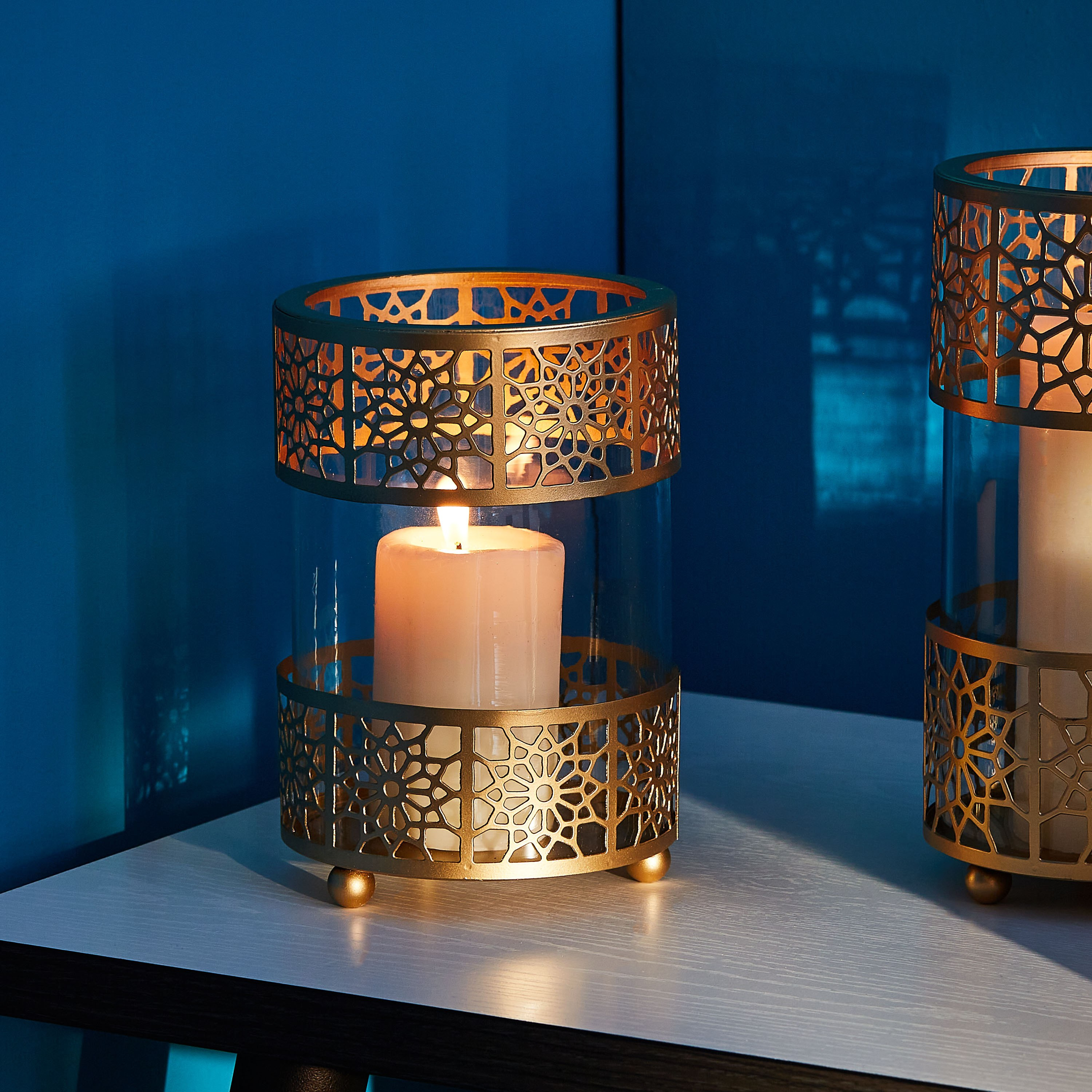 حامل شموع مزخرف ألور من مشربية-hbxlivingroom-decorandaccessories-candleholders-image-2