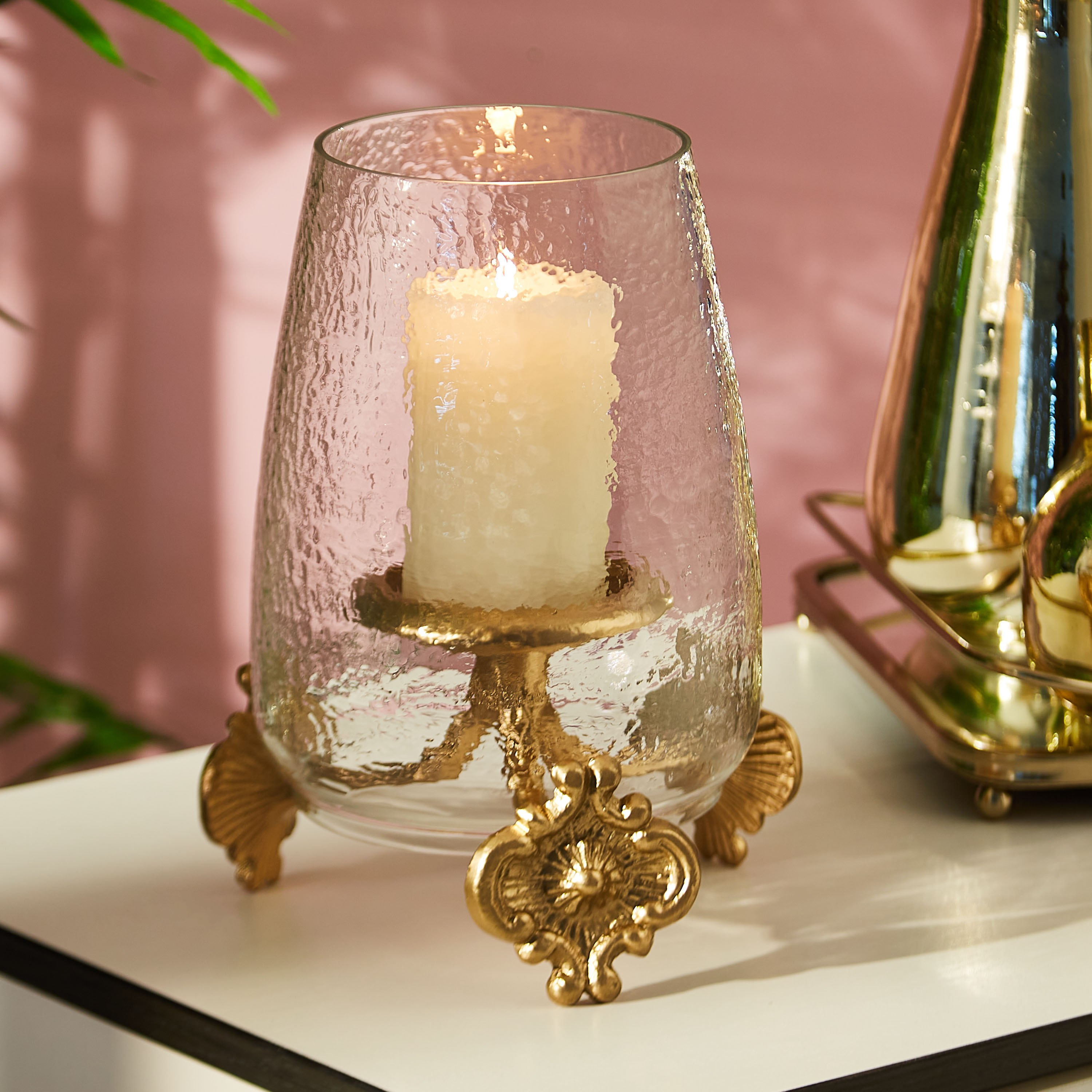 Allure Glass Illusion Candleholder - 18x18x24 cm-hbxlivingroom-decorandaccessories-candleholders-image-1