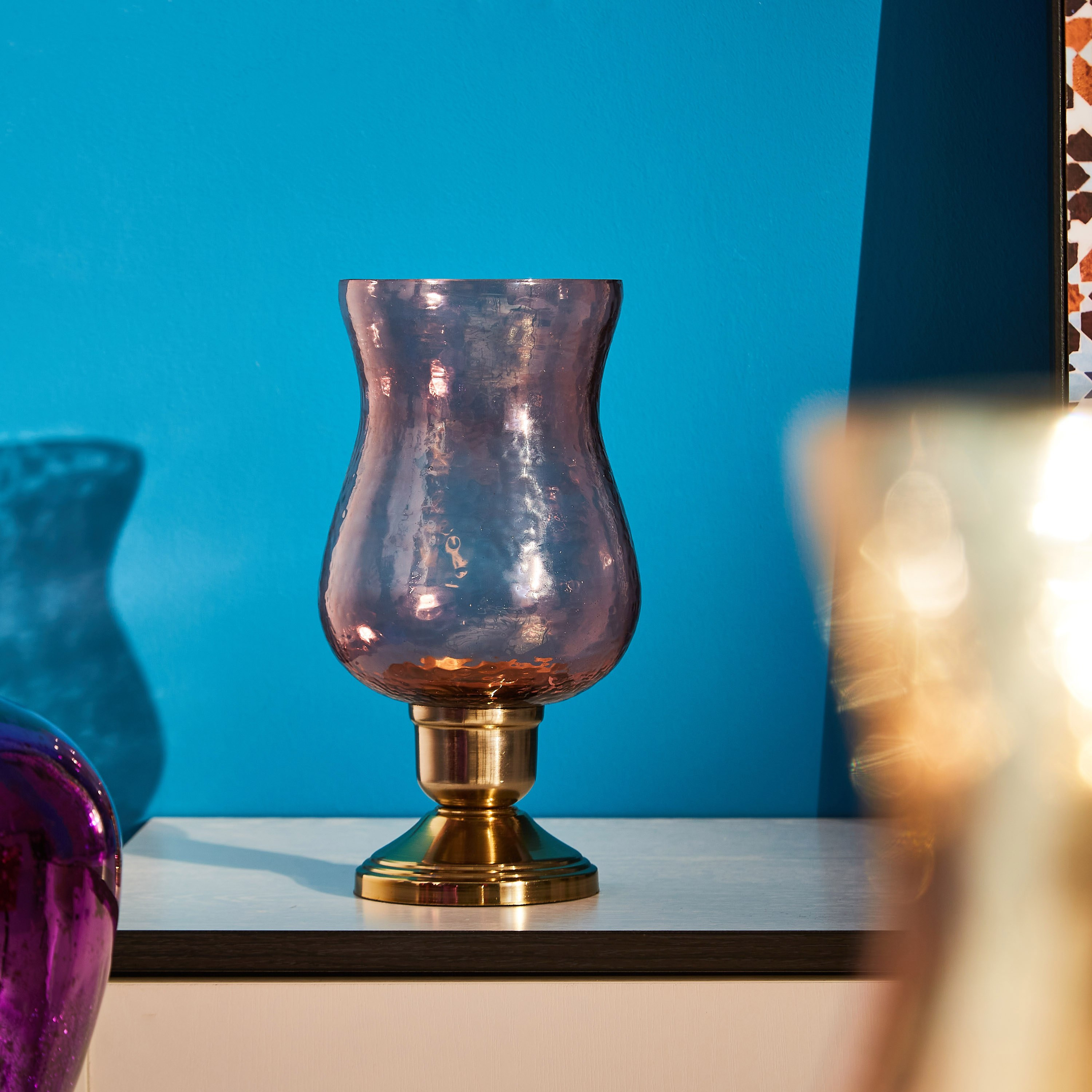 حامل شموع معدني بتصميم فانوس من أهانا-hbxlivingroom-decorandaccessories-candleholders-image-1