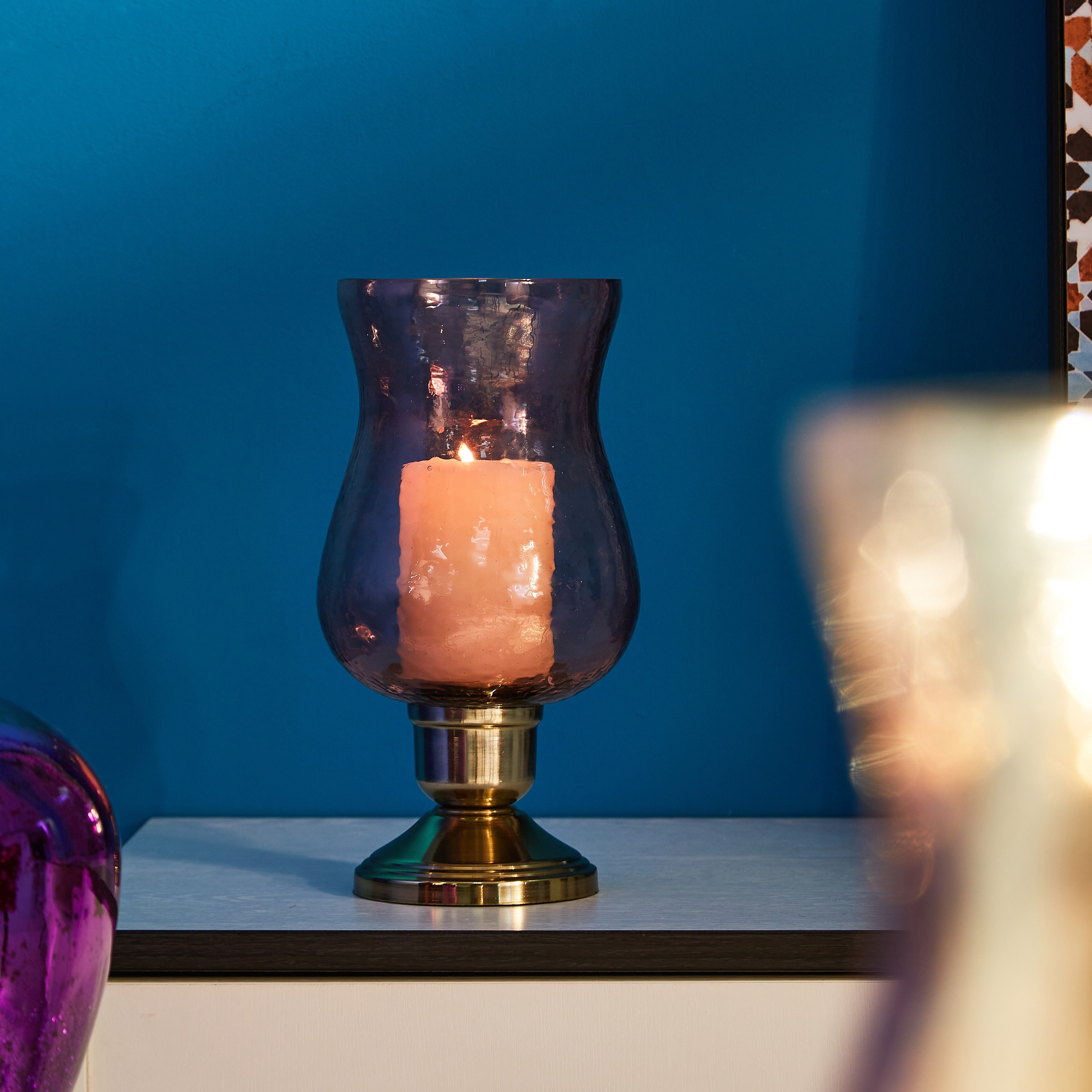 حامل شموع معدني بتصميم فانوس من أهانا-hbxlivingroom-decorandaccessories-candleholders-image-2