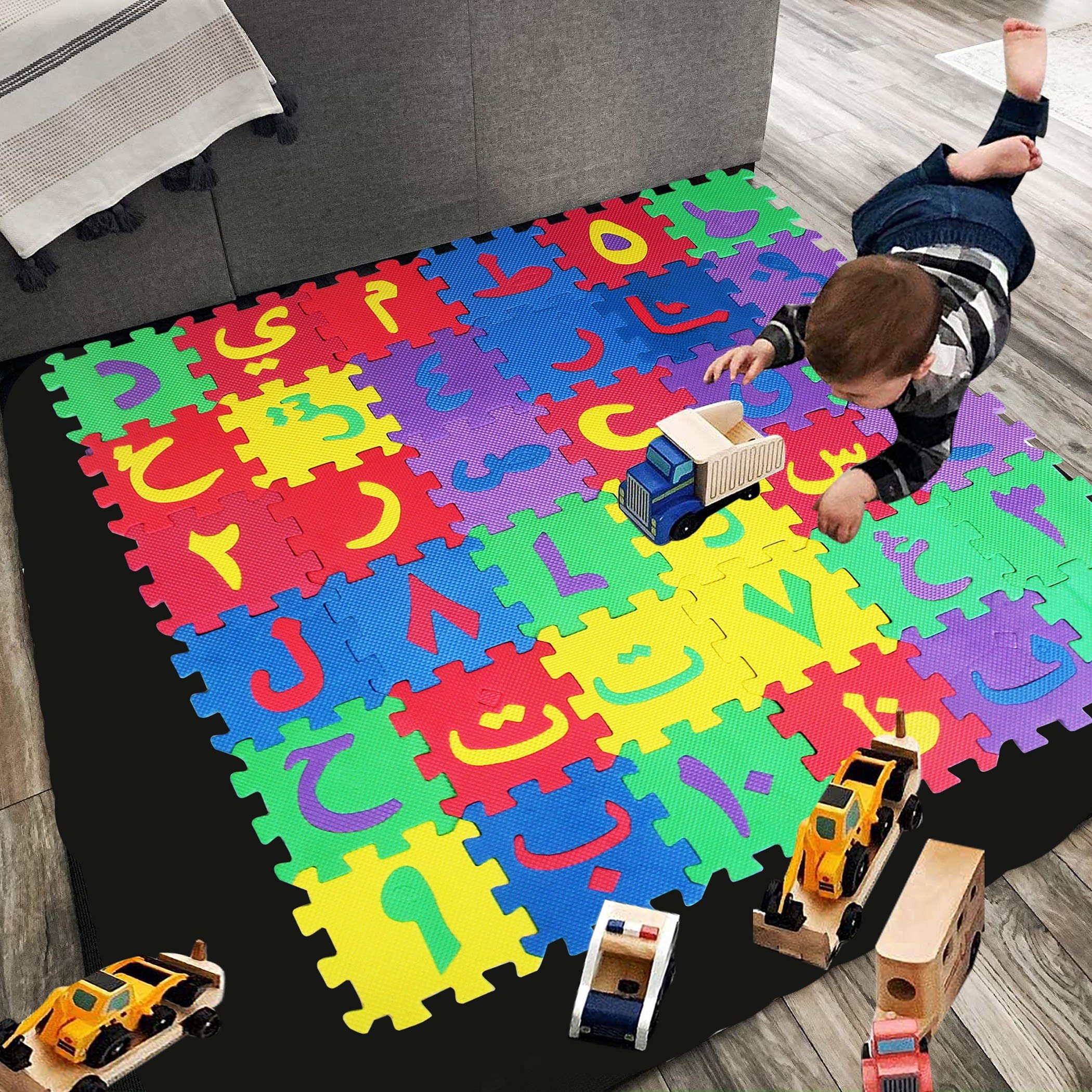 سجادة بازل من 36 قطعة بالأبجدية العربية من جوي- 15x15 سم-hbxhomeware-hbxkidsandyouth-image-1