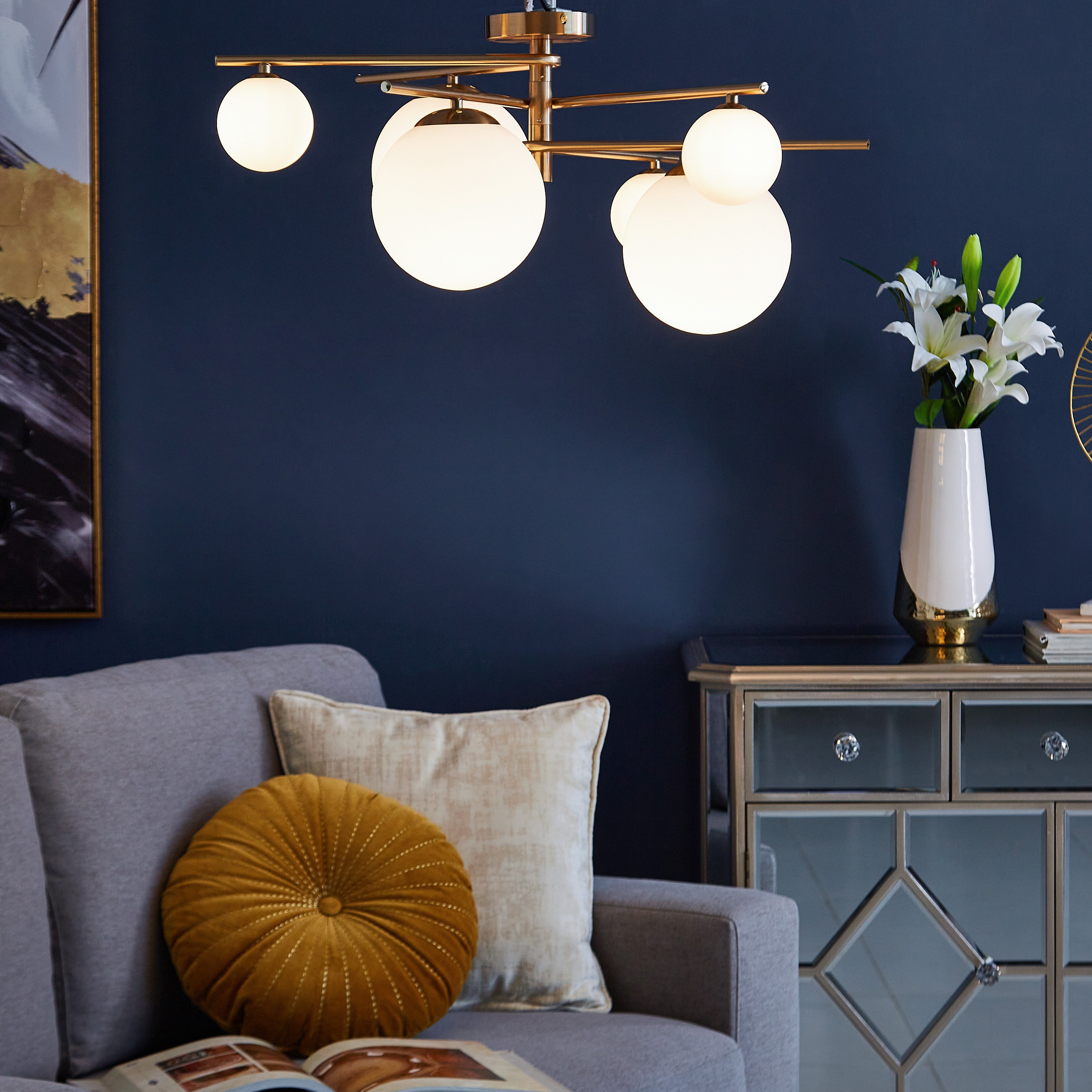 مصباح سقف معتّم 6 لمبات بلوب - 40x35 سم من ماتيو-hbxhomeware-hbxdecorandfurnishings-image-4