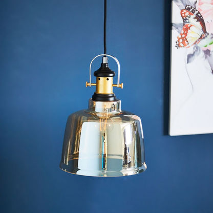Mateo Gold Ceiling Lamp with Glass Pendant - 24x34 cms