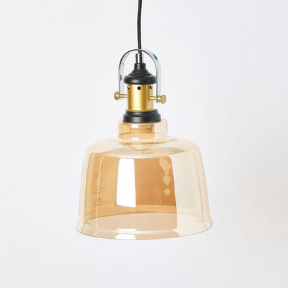 Mateo Gold Ceiling Lamp with Glass Pendant - 24x34 cms