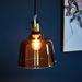 Mateo Rose Gold Ceiling Lamp with Glass Pendant - 24x34 cm-Ceiling Lamps-thumbnailMobile-0