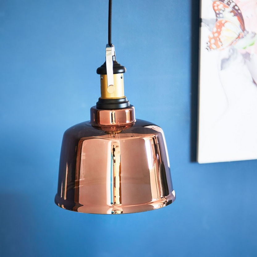 Mateo Rose Gold Ceiling Lamp with Glass Pendant - 24x34 cm-Ceiling Lamps-image-1
