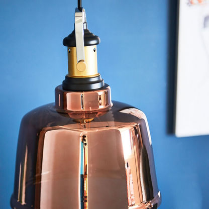 Mateo Rose Gold Ceiling Lamp with Glass Pendant - 24x34 cms