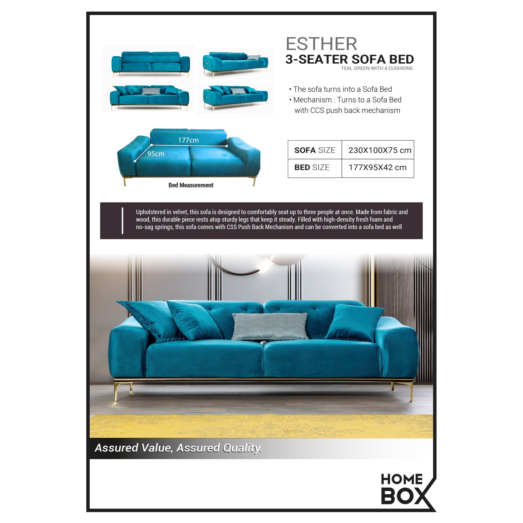 كنبة سرير مخمليّة 3 مقاعد مع 4 وسائد من إيستر-hbxlivingroom-sofasandarmchairs-sofas-image-14