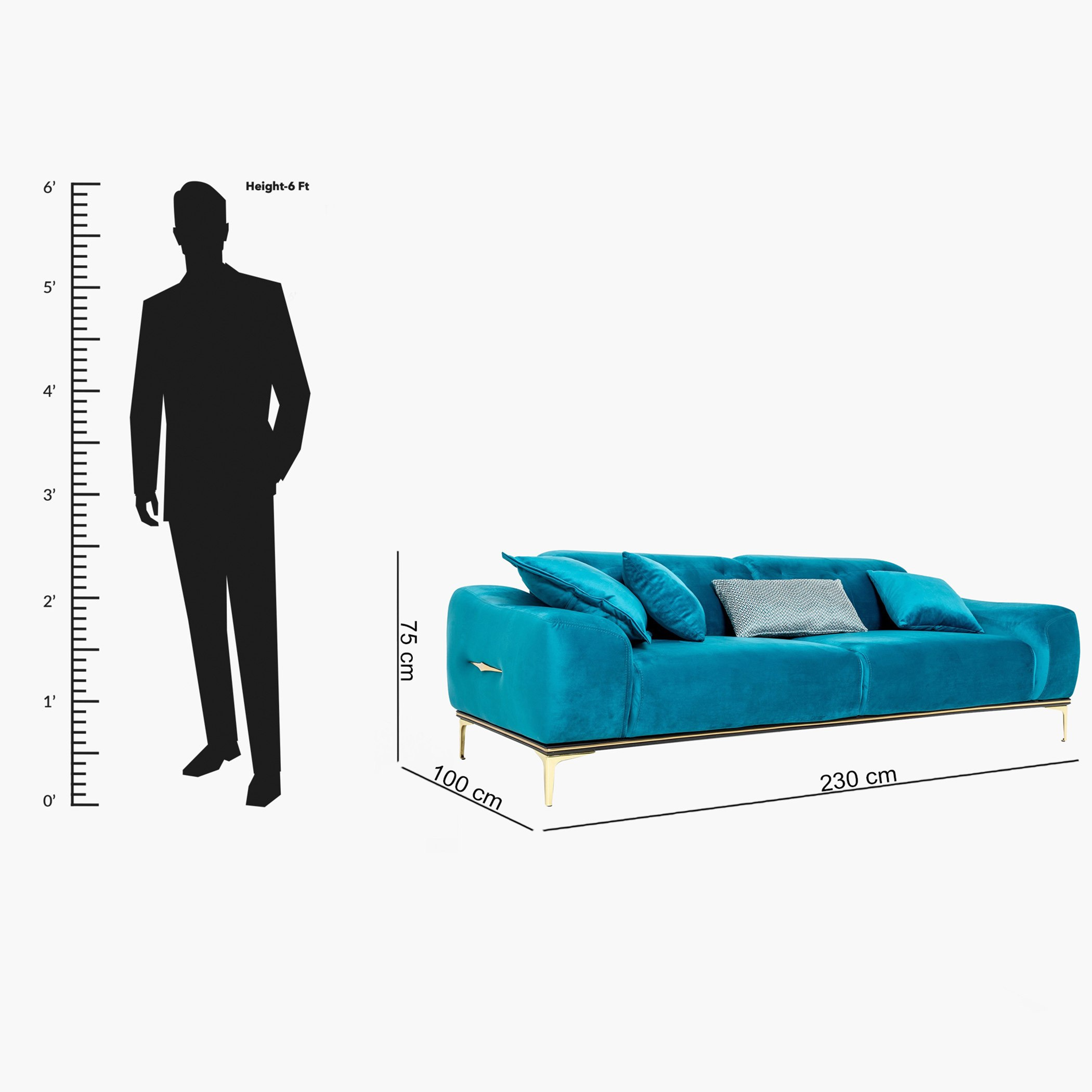كنبة سرير مخمليّة 3 مقاعد مع 4 وسائد من إيستر-hbxlivingroom-sofasandarmchairs-sofas-image-16